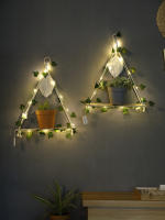 Estante Flotante De Madera Con Decoración De Hoja LED Para Decoración Del Habitáculo Estilo Bohemio Estante De Pared Para Sala De Estar - details 71