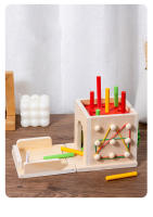 Caja De Monedas De Madera Montessori Para Niños Juguete Sensorial De Doble Cajón De Formas Y Colores Regalo Para Bebés Educativo Y Divertido - details 29