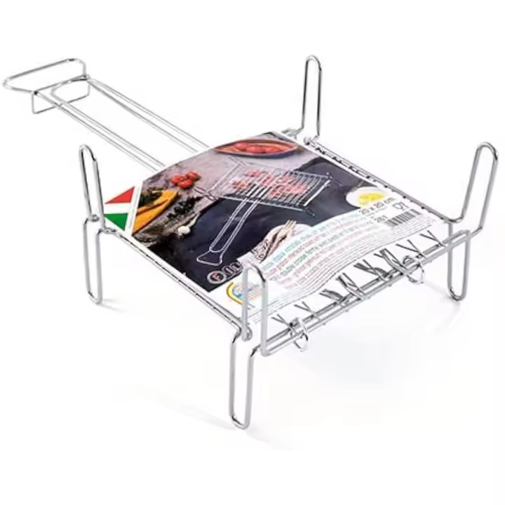 Parrilla de Acero Inoxidable para Barbacoa con Mango Deslizante – Rejilla Ajustable para Asar Carne, Pescado y Verduras - 1