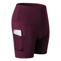 Pantalones cortos de Yoga de cintura alta para mujer, pantalones cortos ajustados de secado rápido elásticos para Fitness, pantalones cortos de longitud 3/4 con bolsillos, ropa deportiva - details 9