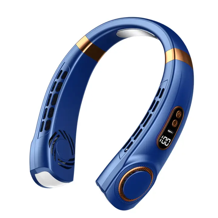 Ventilador de Cuello USB portátil sin Aspas, con 5 velocidades y Diseño de flujo de Aire 360 °. Color Azul. - 1