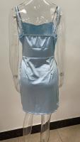 Vestido Corto De Color Sólido Con Encaje Y Tirantes Para Mujer Estilo Europeo Y Americano Verano 2024 Cierre Por Encima Polyester Slim Fit - details 8