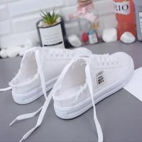 Zapatos Planos Para Mujer Mocasines Blancos Con Cordones Primavera/Verano Colección Nueva 2024 Material Superior De Tela CANVAS Punta Redonda Casual - details 7