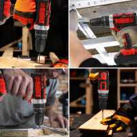 Taladro Eléctrico Inalámbrico 21V Destornillador Eléctrico 32N-m Taladro de Impacto de Gran Par 18+1 Ajuste de Velocidad Ligero 1.2kg Juego de Herramientas de Bricolaje para el Hogar - details 5