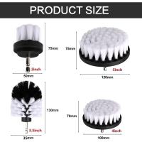 Cepillo de limpieza de taladro de 4 piezas, cepillo para taladro coche azulejo alfombra bañera cocina inodoro blanco - details 4