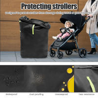 Bolsa De Almacenamiento Para Carrito De Bebé Impermeable De Tela Oxford Con Correa Ajustable Para Viaje En Tren Bolsa De Puerta De Verificación Con Estuche De Viaje - details 2