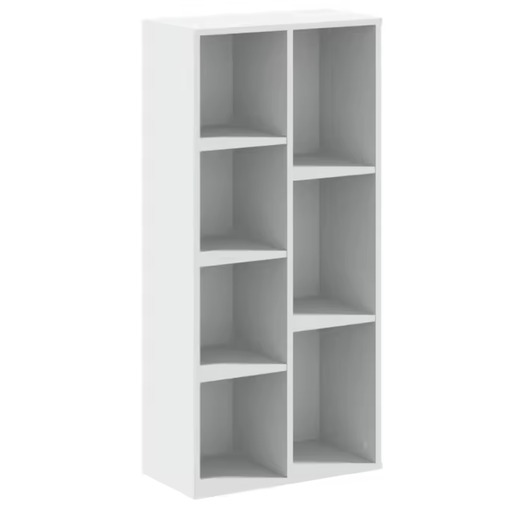 vidaXL Estantería de madera de ingeniería 50x25x105 cm Blanco, Negro, Mueble Almacenaje Estantería para Oficina, Estudio, Dormitorio Estantería/Librería/ mueble de Almacenamiento - 1