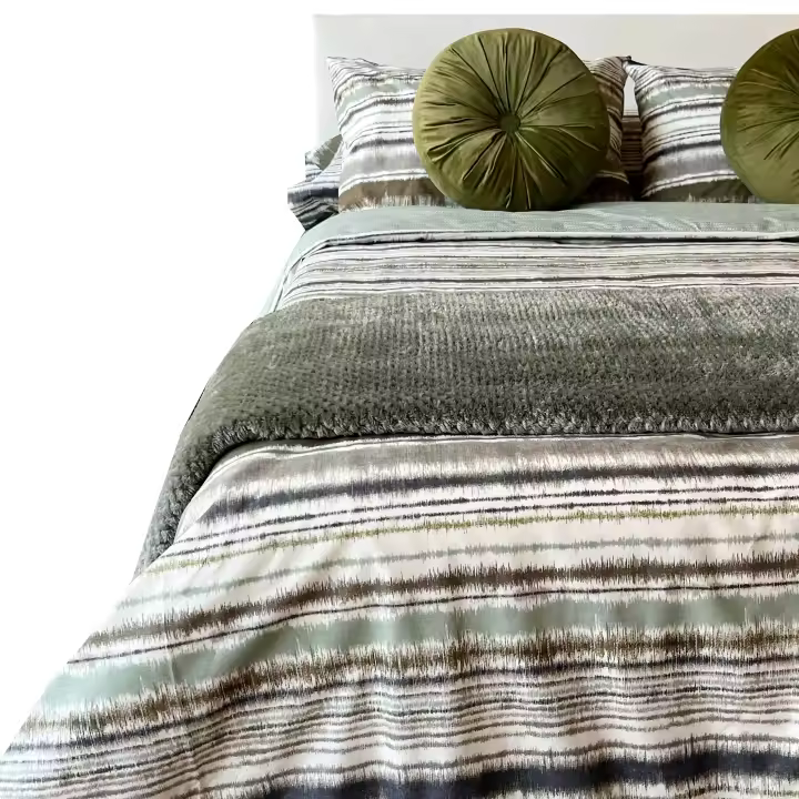 Funda Nórdica Alo Home Algodón 100% Estampado Rayas Verdes – Para Cama 90, 135 y 150 cm - Funda Nórdico y Funda almohada - 1