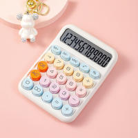 Calculadora Mecánica Con Pantalla LCD De 12 Dígitos Botones Grandes Y Redondos Calculadora Dulce Colorida Para Oficina Escuela Y Hogar - details 11