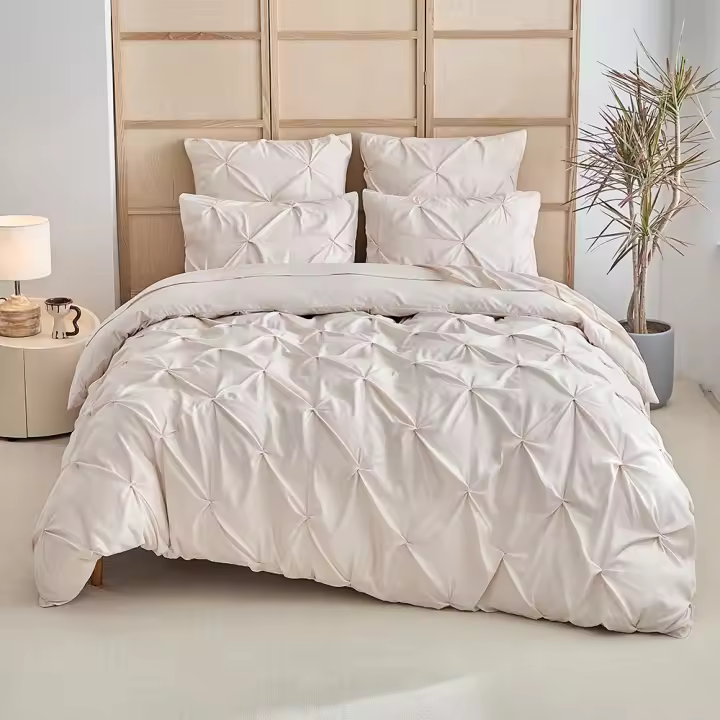 Juego De Cubierta De Cama 3pcs Diseño De Torcimiento Artesanal Sencilla Y Superior Materiales Suaves Y Cómodos Adecuado Para Habitación De Hombres Y Mujeres Decoración De Dormitorio - 1