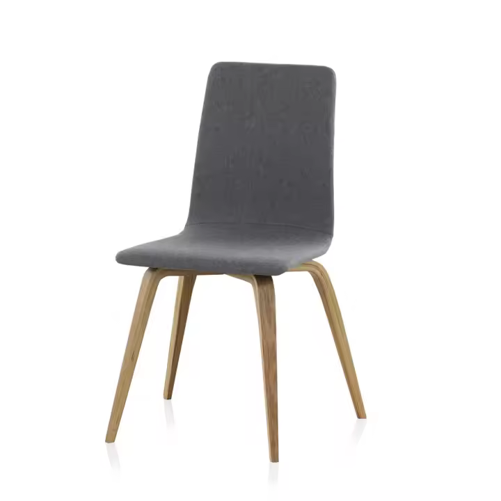 Pack De Cuatro Sillas De Madera Tapizadas En Gris El mejor complemento para tu hogar. Fijalo - 1