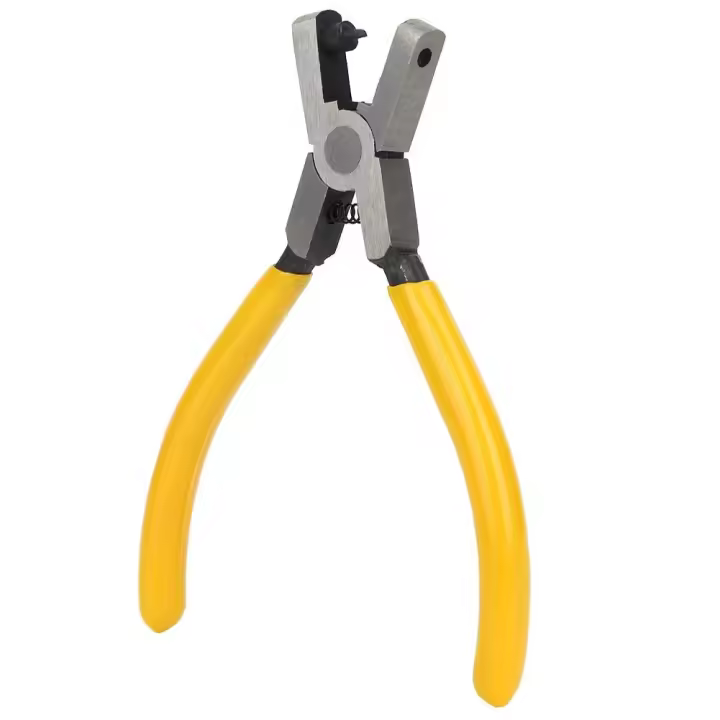 Perforadora de cuero, perforadora de cinturón, alicates para perforar relojes, ojal amarillo, herramientas de reparación manual para cinturón de cuero - 1