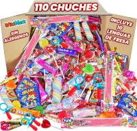 Mega Box 110 Chuches Relleno de Piñata Sin Ningún Alérgeno, Golosinas y Caramelos - Perfecto Para Cumpleaños, Fiestas, Navidad, Halloween. Sin Gluten y Sin Leche. Incluye Lenguas de Fresa. WikiMark - details 0