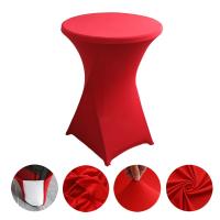 Conjunto De Barra De Cojín Cuatro Esquinas Para Boda En Hotel Color Sólido Funda De Mesa Elástica Circular De Poliéster 100% Decoración De Fiesta - details 3