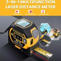 Medidor De Láser Y Cinta Métrica 3en1 Con Pantalla Digital Precisión Alta Medición Hasta 40M/60M Cinta De 5M Para DIY - details 3