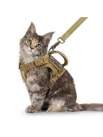 Chaleco para gatos al aire libre, ropa impermeable para gatos, correa para el pecho, chaleco especial para caminar, se puede ajustar - details 0