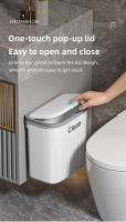 Basurero De Baño Plegable 12/16L Con Tapa Y Soporte En La Pared Recipiente De Residuos Impermeable Para Inodoro Estilo Rectangular - details 2