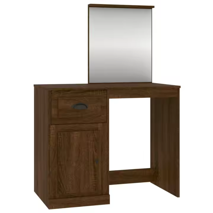 Mesa con LED Y 2 bolsos Madera contrachapada Blanco - 1