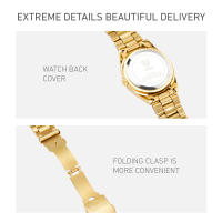 Reloj De Pulsera De Acero Inoxidable Para Hombres Y Mujeres Reloj De Cuarzo Moda Impermeable Con Calendario Reloj De Mano Dorada Lujo Resistente Al Choque - details 4