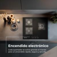Placa de Gas EVVO V65 Glass — 3 quemadores, cristal templado, compatible con Gas Natural y Butano - details 2