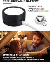 Lámpara De Pared LED Con 3 Niveles De Brillo Y 3 Modos De Color Luz De Pared Batería Operada 360° Giratoria Control Táctil - details 6