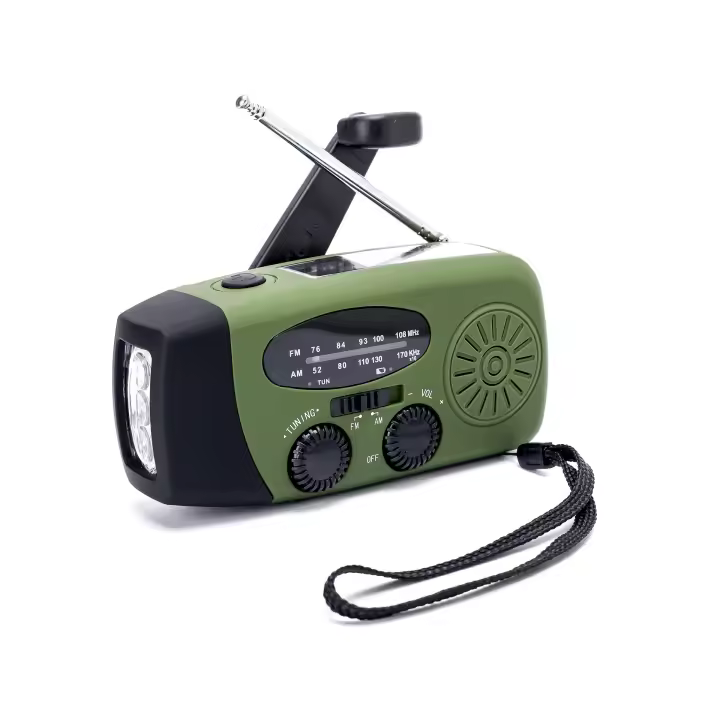 Radio de emergencia meteorológica NOAA de manivela manual Alimentación por Energía Solar with 3LED interior 2000mAh Fuente de Alimentación Móvil - 1