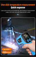 Termómetro Infrarrojo Digital IR05 Pantalla Color Portátil Precisión Alta Medidor De Temperatura No Contacto Para Industrial - details 6
