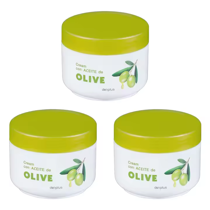 Pack 3 - Crema Hidratante de Oliva 250 ml. para Manos y Cuerpo, Deliplus. (3x250 = 750 ml.) - 1