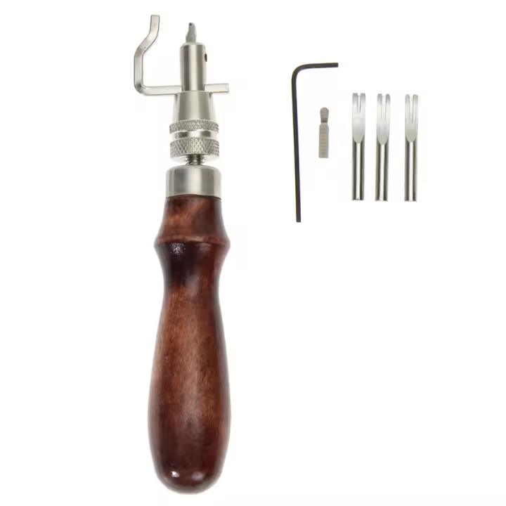 Kit De Herramientas Para Costura De Cuero 5 En 1 Profesional Con Ajustable Alce Y Prenda De Borde Herramienta De Costura De Cuero Accesorios De Costura - 1