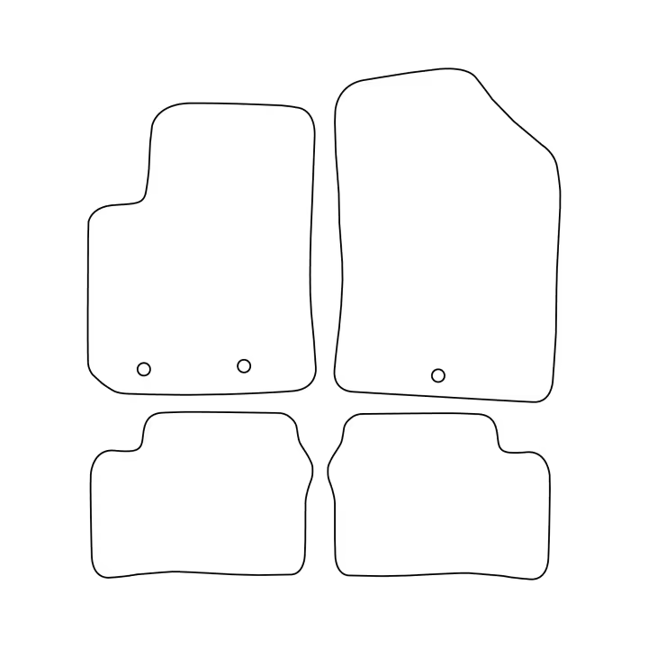 Juego de alfombrillas de terciopelo para Kia Picanto II 2011-2017 - acabado negro - 1