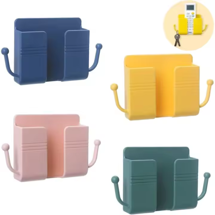 Paquete de 4 soportes para teléfono móvil montado en la pantalla con Gancho, soporte adhesivo para Caja de almacenamiento para control remoto, soporte - 1