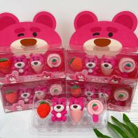 Nuevo Set De Borradores Lotso Oso Fresa Dibujos Animados Lindo Y Práctico Para Estudiantes Juguetes Infantiles De Anime Periféricos Sin Rastro Material TPR - details 3