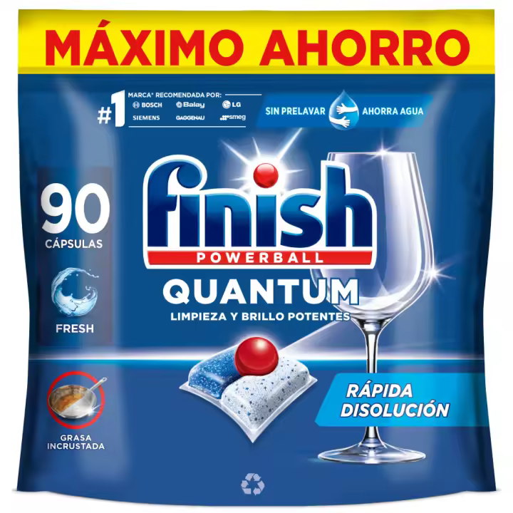 Finish Powerball Quantum Pastillas para lavavajillas Regular 90 pastillas - 1