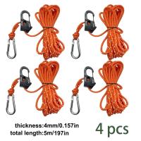 4pcs Cuerda De Acampar 5m Ajustador De Cordón Para Tienda De Campaña Correa Reflectante Tensión Rápida Pulley Ratchet Cierre De Ancilla - details 10