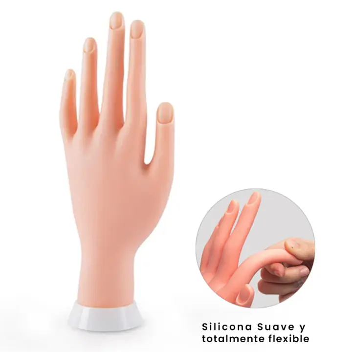 Mano de Práctica de Silicona Suave Articulada. - 1
