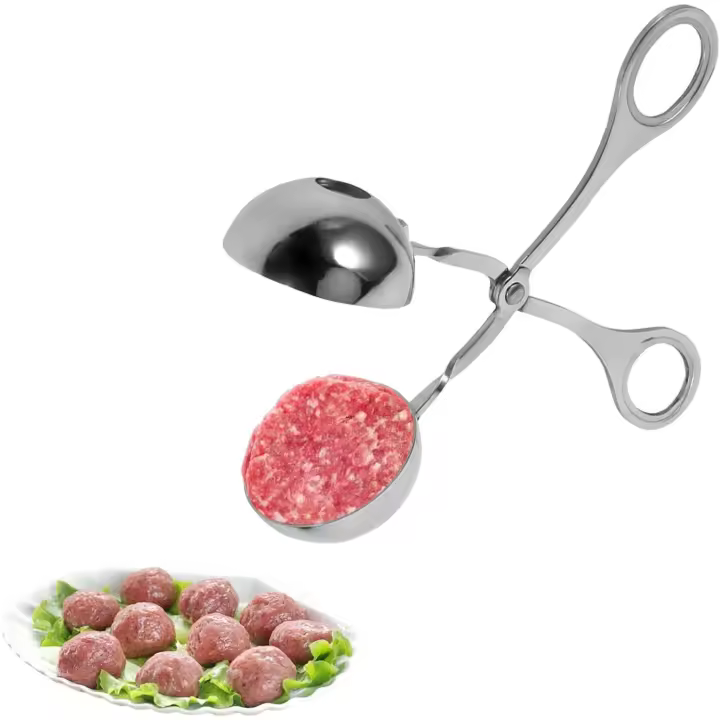 Pala para albóndigas, máquina para hacer albóndigas, pinzas de acero inoxidable para albóndigas, máquina para hacer palitos de pastel, máquina para hacer albóndigas, sacabolas de melón, cuchara para galletas, utensilios de cocina - 1