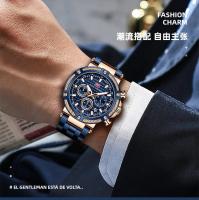 Reloj De Hombre MINI FOCUS Grande Resistente Al Agua Con Luminiscencia Y Calendario Acero Inoxidable Cuarzo Estilo Casual - details 11