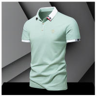Camisa Polo Casual Para Hombres Verano 2024 Algodón Puro Manga Corta Cuello Redondo Botones Transpirable Top Masculino - details 13