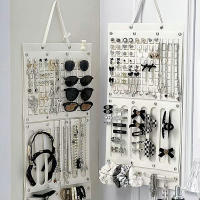 Organizador De Joyas Y Trenzas Grande Soporte De Pared Para Almacenamiento Espacioso Y Decoración De La Pared Clip Para Cabello Y Aretes - details 2