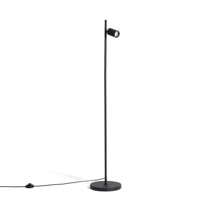 LEDKIA LIGHTING - Lámpara de Pie Aritz | Diseño Moderno en Aluminio | Compatible con Bombillas GU10 | 1230 mm de Altura | Ideal para Salón y Dormitorio, Negro, Aluminio - 1