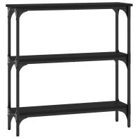 vidaXL Mesa consola madera de ingeniería 75x22,5x75 cm Negro, Roble Sonoma, Roble ahumado Mesa de sofá Mesa de Entrada para Salón Consola de Entrada Mueble Recibidor Mesita Mesa auxiliar Salon - details 2