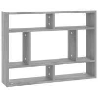vidaXL Estantería de pared madera contrachapada 75x16x55 cm Blanco, Negro, Roble Sonoma Mueble Almacenaje Estantería para Oficina, Estudio, Dormitorio Estantería/Librería/ mueble de Almacenamiento - details 8