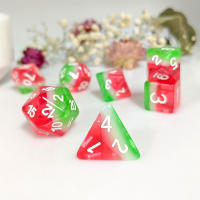 Juego De 7 Dados Polyhédricos De Resina En Forma De Sandía D&D Retro Accesorios Para Juegos De Mesa RPG TRPG Juguete Portátil Para Fiestas - details 7