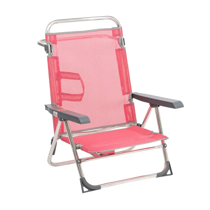 SILLA CAMA PLAYA ALCO ALUMINIO FIBRELINE COLOR ROSA 606ALF - 1