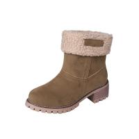Botas De Invierno Para Mujer Con Piel Acolchadas Botas De Nieve Calientes Botines De Lana Cómodas Botas De Rodilla Media Casual Para Mujeres - details 9
