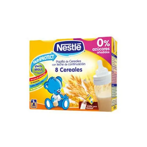 NESTLE PAPILLA 8 CEREALES LISTA PARA TOMAR  2 BRICKS 250 ML - 1