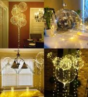 10 Pack Globos LED De 20 Pulgadas Luminosos Con Cuerda Para Fiesta De Cumpleaños Bobo Glow Bubble Balloons Claros Para Eventos Diversos - details 5