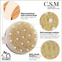 Cepillo corporal para cepillado húmedo o seco y exfoliación suave para una piel más suave y radiante: elimine la celulitis y la piel seca, mejore su circulación - details 1