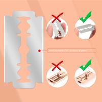 Afeitadora De Seguridad Doble Cuchilla Reutilizable Para Mujeres Y Hombres Con 10 Hojas De Afeitar Metal DE Afeitadora Para Barba Y Cuerpo - details 2