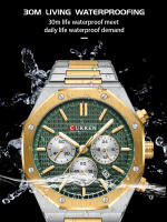 Reloj De Pulsera Curren 8440 Para Hombre Estilo Militar Y Negocios Cronógrafo De 6 Manos Calidad De Lujo Resistente Al Agua Acero Inoxidable Cristal De Zafiro - details 6